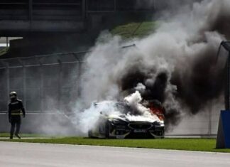 Брат Льюиса Хэмилтона попал в аварию в Сильверстоуне, его машина загорелась